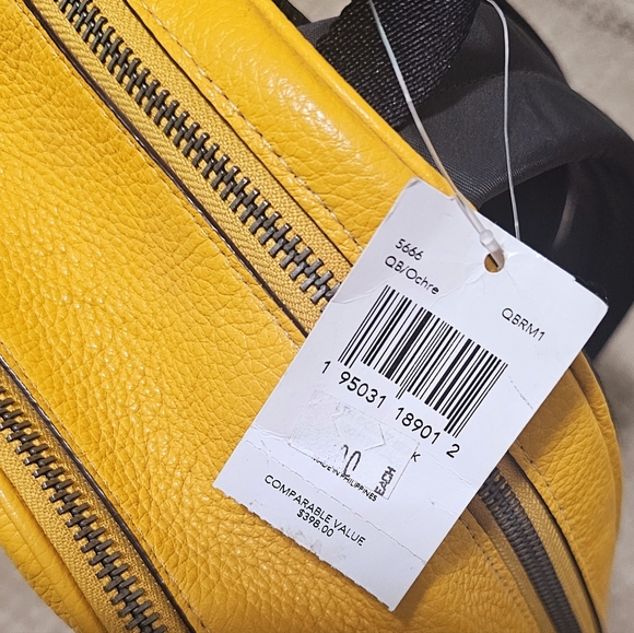 Coach Yellow Mustard Medium Backpack Shoulder bag New - Picture 6 of 9